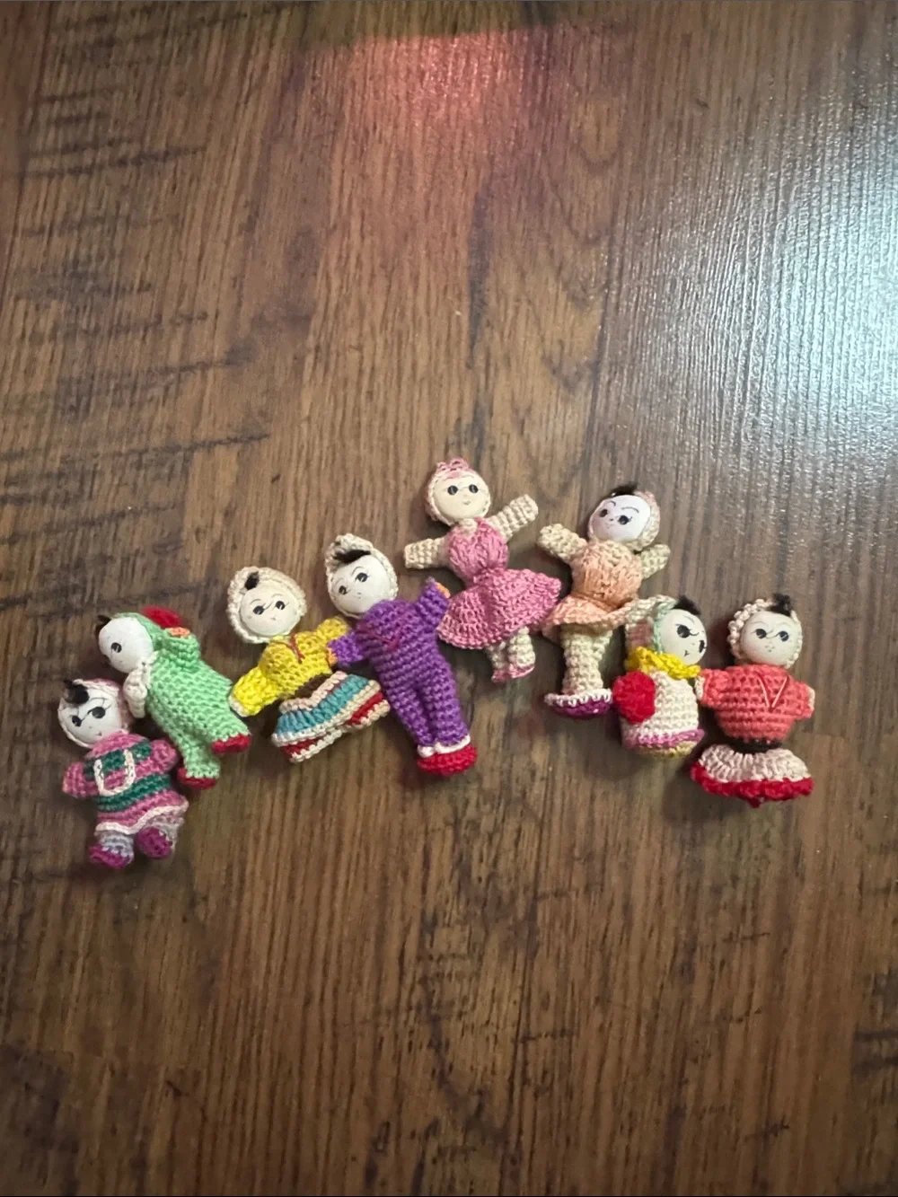 Vintage Amigurumi Handmade Crochet Mini Doll Set - Assorted Colors C1.RBk.M